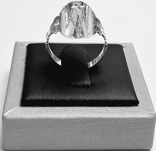 ANILLO DIAMANTADA EN PLATA LEY 925