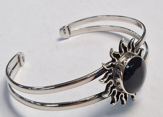 BRAZALETE CON OBSIDIANA EN PLATA LEY 925