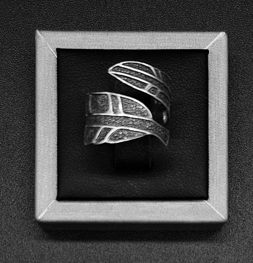 ANILLO PLATA LEY 925 , HOJA