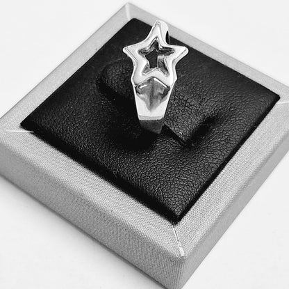 Anillo Estrella Plata Ley 925, vista frontal