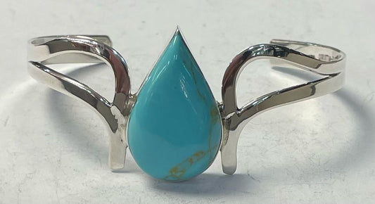 BRAZALETE CON TURQUESA EN PLATA LEY 925