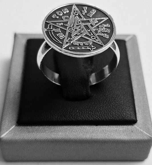 ANILLO TETRAGRAMATON EN PLATA LEY  925