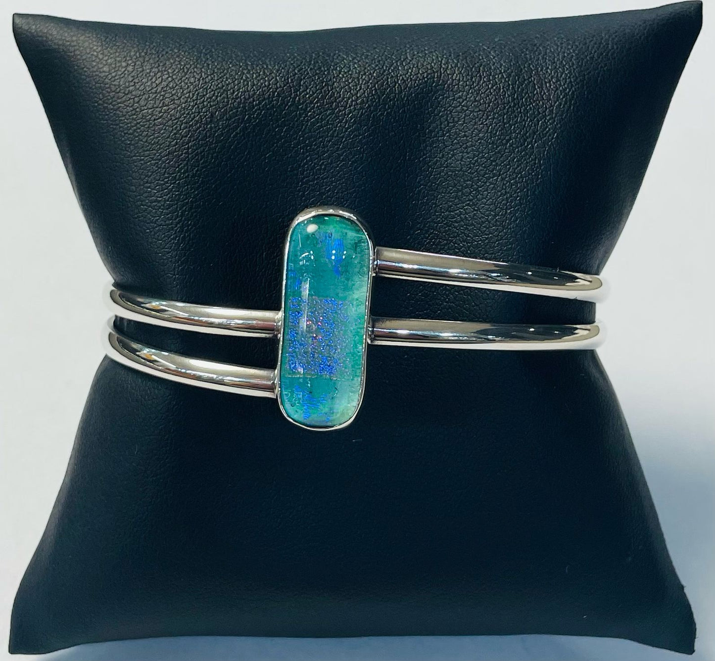 BRAZALETE  CON DICROICO EN PLATA  LEY 925
