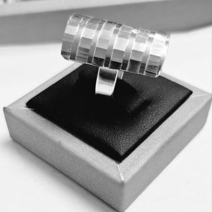 Anillo Diamantada Plata Ley 925