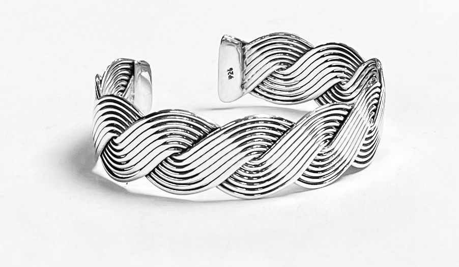 BRAZALETE TEJIDO  EN PLATA  LEY 925