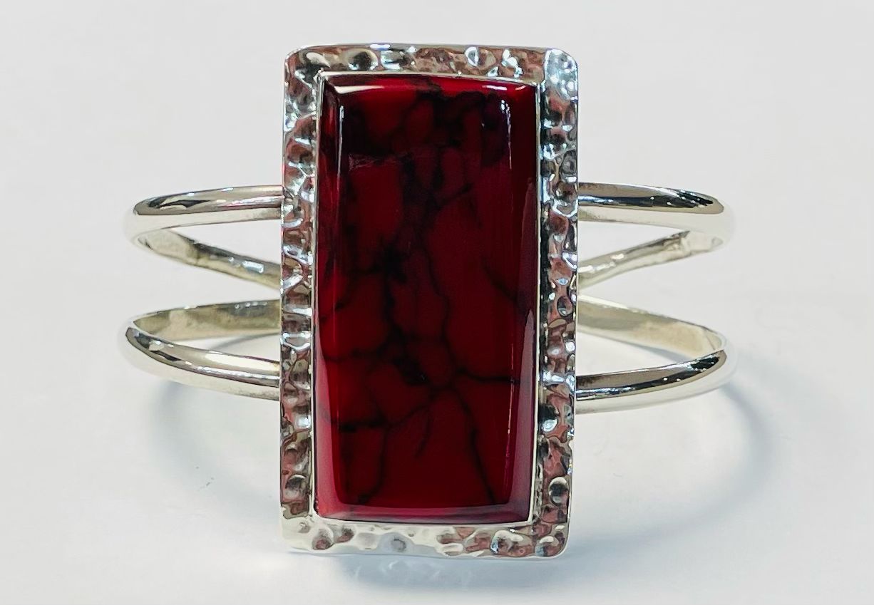 BRAZALETE EN PLATA LEY 925 CON CORAL