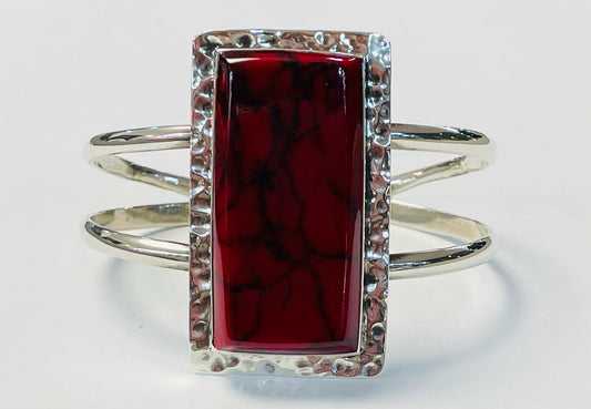 BRAZALETE EN PLATA LEY 925 CON CORAL