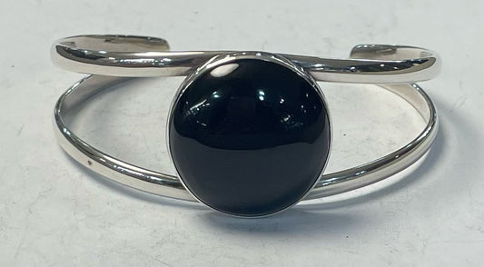 BRAZALETE CON OBSIDIANA EN PLATA LEY 925
