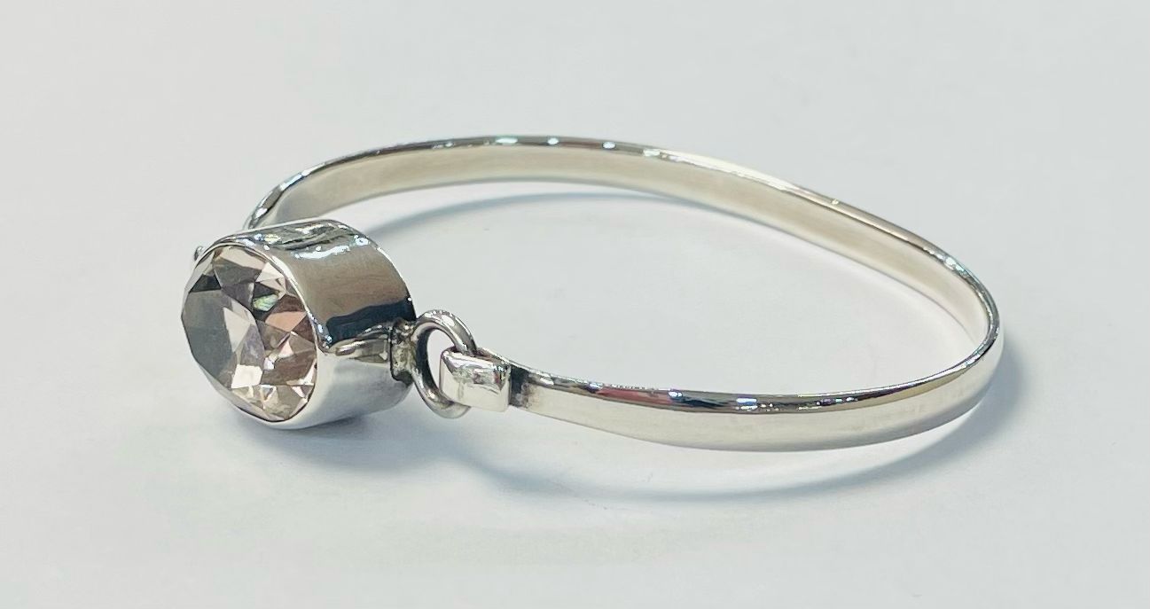 BRAZALETE CON CITRINA  EN PLATA LEY 925