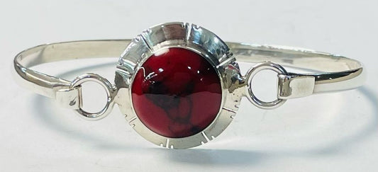 BRAZALETE CON CORAL EN PLATA LEY 925