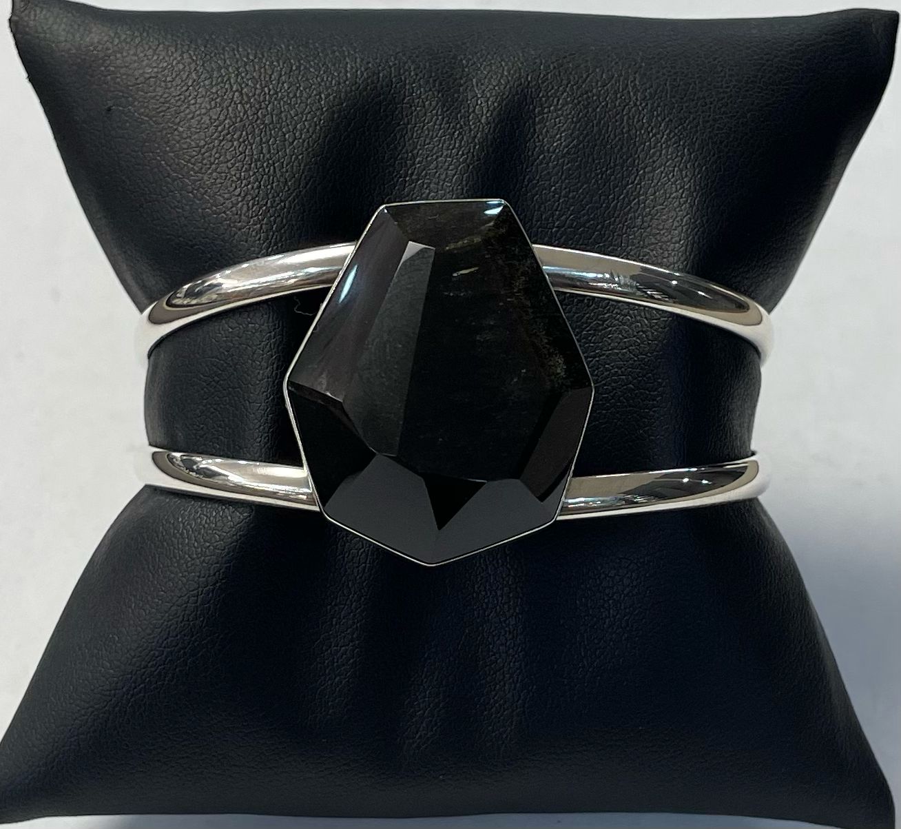 BRAZALETE CON OBXIDIANA  EN PLATA LEY 950