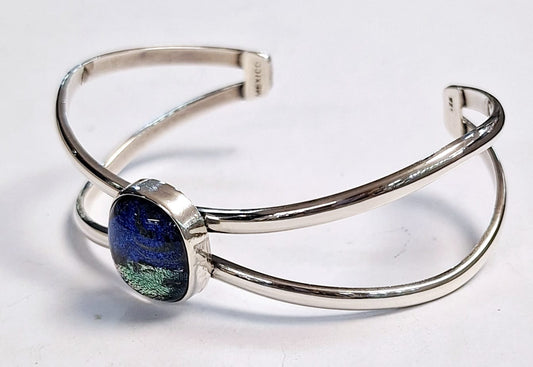 Brazalete con Dicroico en Plata Ley 925, vista frontal