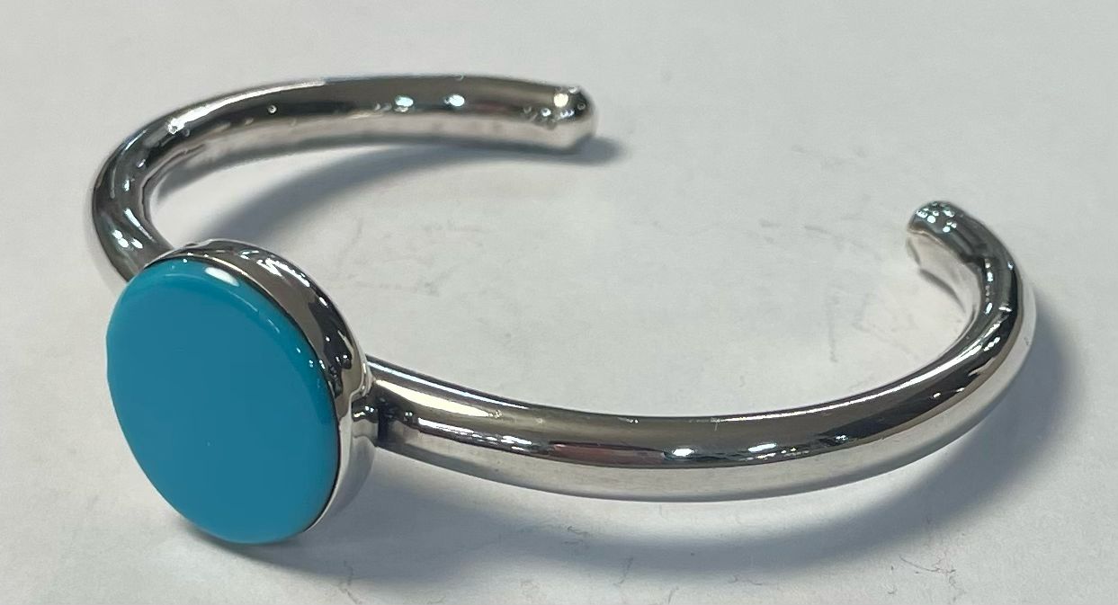 BRAZALETE CON TURQUESA EN PLATA LEY 925
