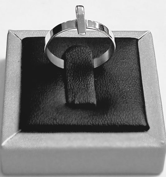 ANILLO  CRUZ EN PLATA LEY 925