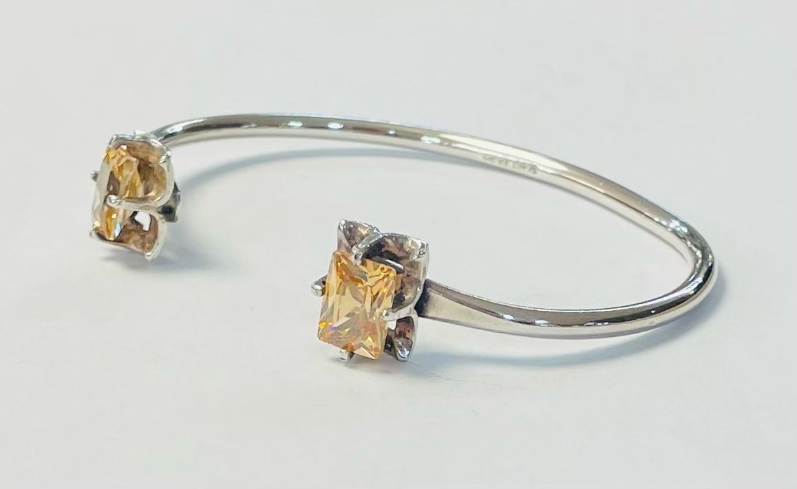 BRAZALETE CON CITRINA  EN PLATA LEY 925