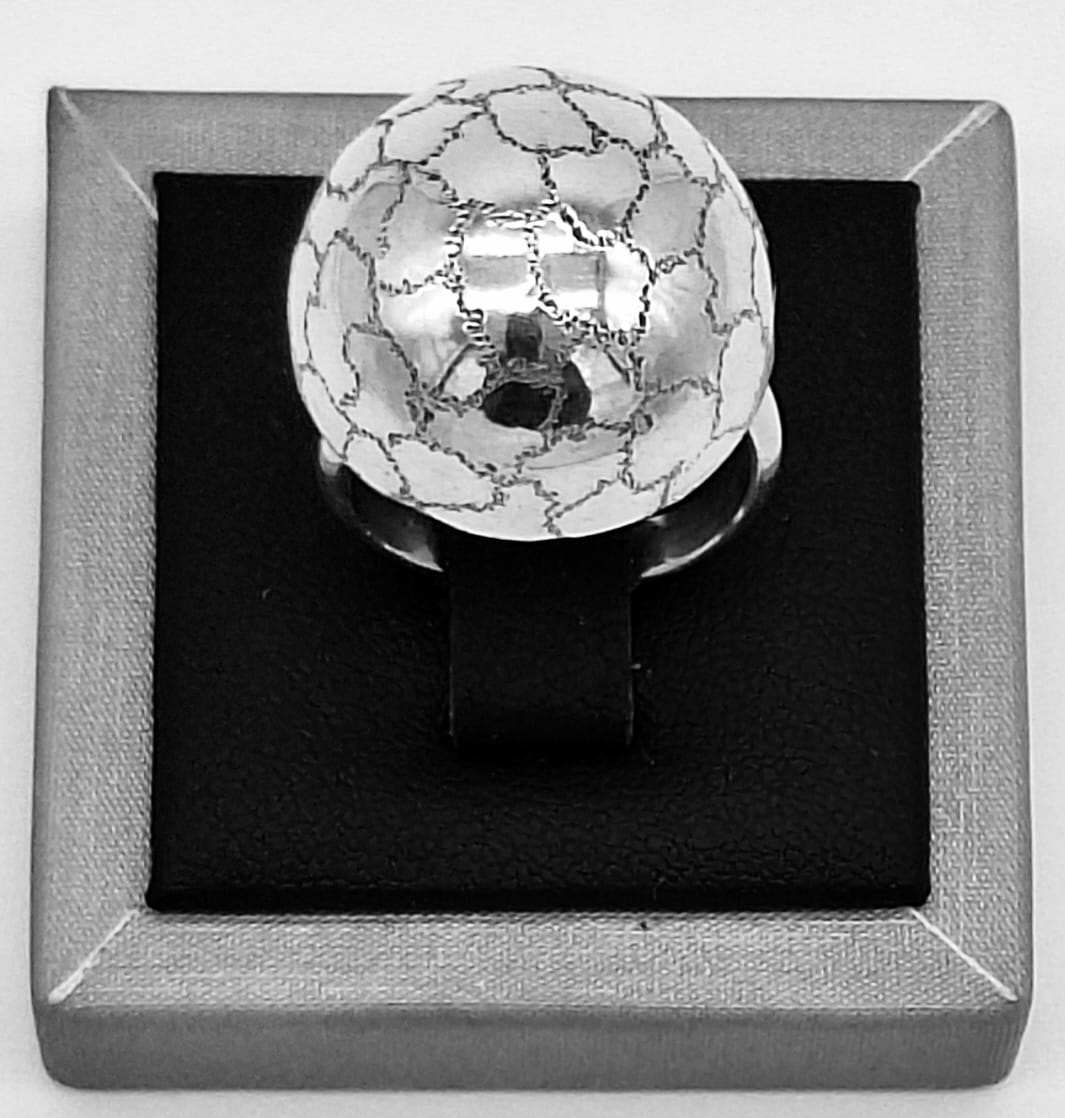ANILLO DIAMANTADA  PLATA LEY 925