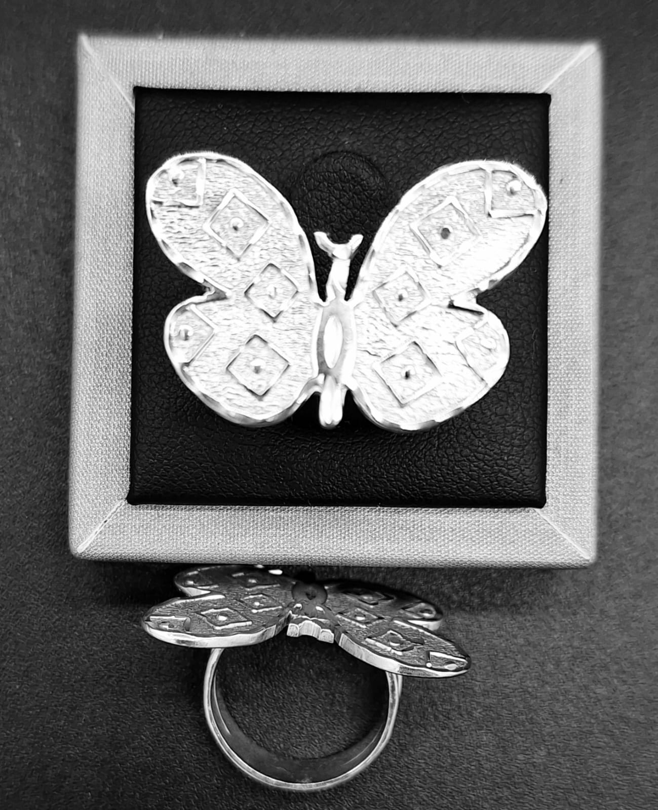 ANILLO PLATA LEY 925 , MARIPOSA