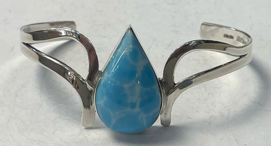 BRAZALETE CON LARIMAR EN PLATA LEY 925