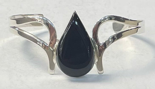 BRAZALETE CON OBSIDIANA EN PLATA LEY 925