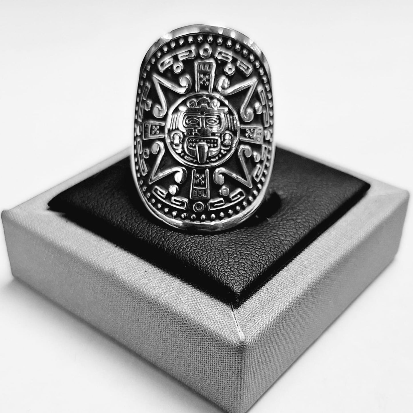 ANILLO SOL MAYA  EN PLATA LEY 925