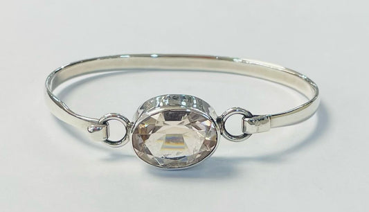 BRAZALETE CON CITRINA  EN PLATA LEY 925