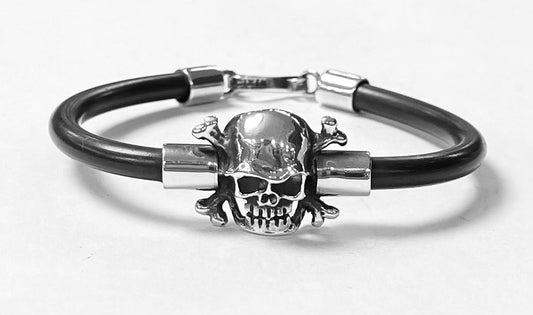 BRAZALETE EN PLATA LEY 925 CRANEO EN PLATA LEY 925