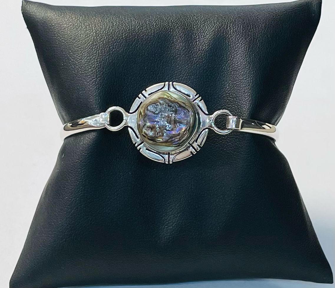 BRAZALETA CON CONCHA DE ABULON EN PLATA 925