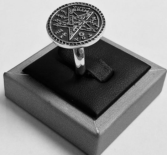 ANILLO TETRAGRAMATON EN  PLATA LEY 950