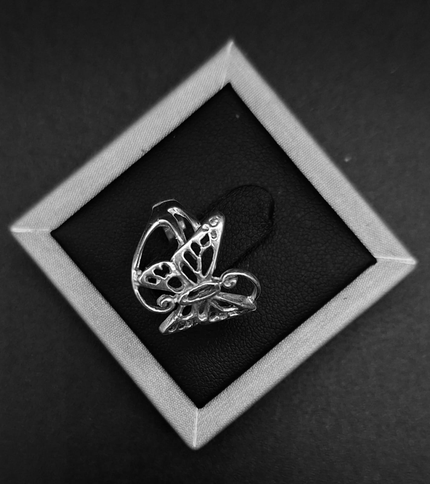ANILLO PLATA LEY 925, MARIPOSA
