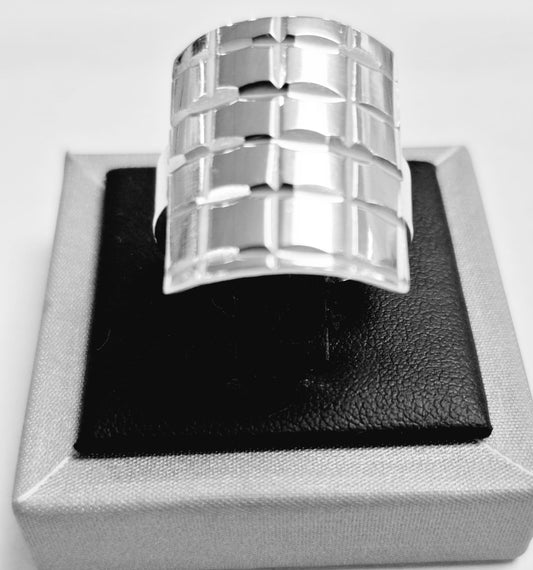 ANILLO  DIAMANTADA PLATA LEY 925