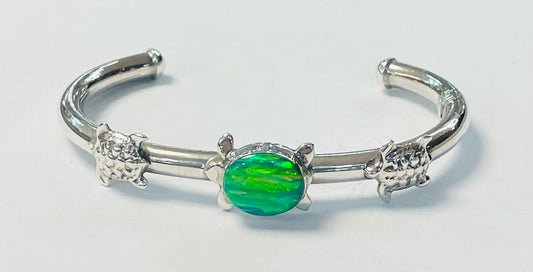 BRAZALETE TORTUGA CON OPALO PLATA LEY 925
