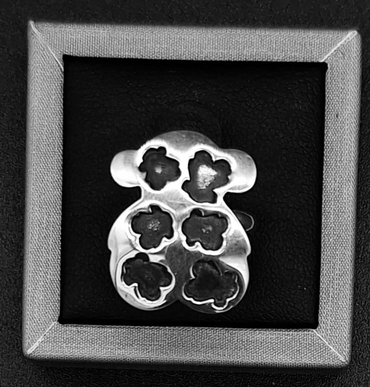 ANILLO PLATA LEY 925 , OSO