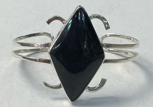 BRAZALETE CON OBSIDIANA EN PLATA LEY 925
