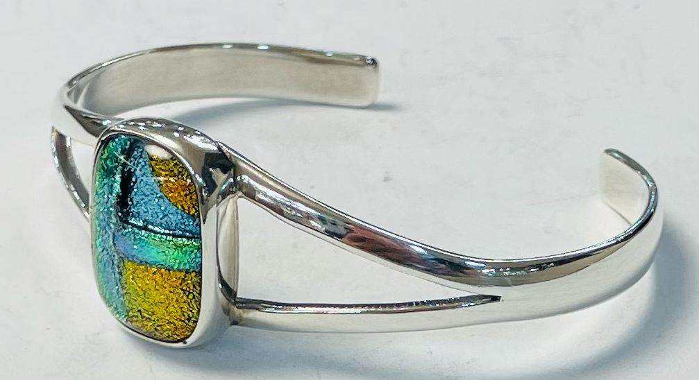 BRAZALETE CON DICROICO EN PLATA LEY 925