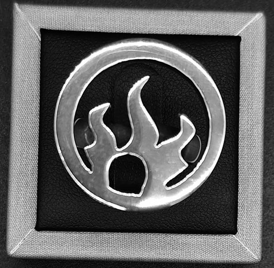 ANILLO PLATA LEY 925 , SIMBOLO DE FUEGO