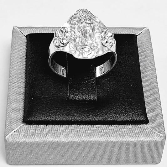ANILLO DIAMANTADA VIRGEN DE GUADALUPE EN PLATA 925