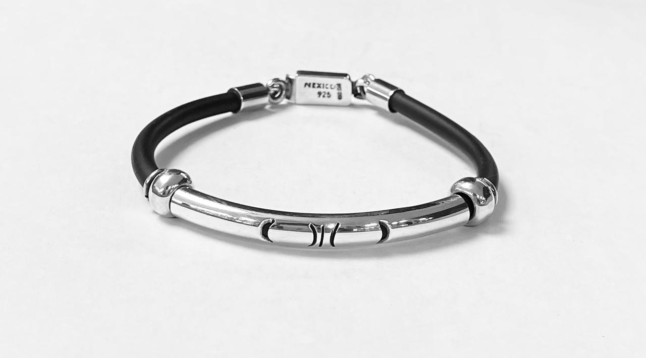 BRAZALETE EN PLATA LEY 925   CON CAHUCHO