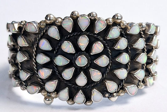 BRAZALETE CON OPALO EN PLATA LEY 950