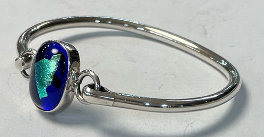 Brazalete con Dicroico en Plata Ley 925, vista frontal