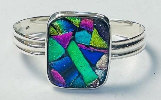 BRAZALETE CON DICROICO EN PLATA LEY 925
