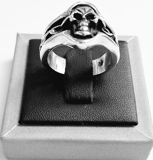 ANILLO CRANEO EN PLATA LEY 925