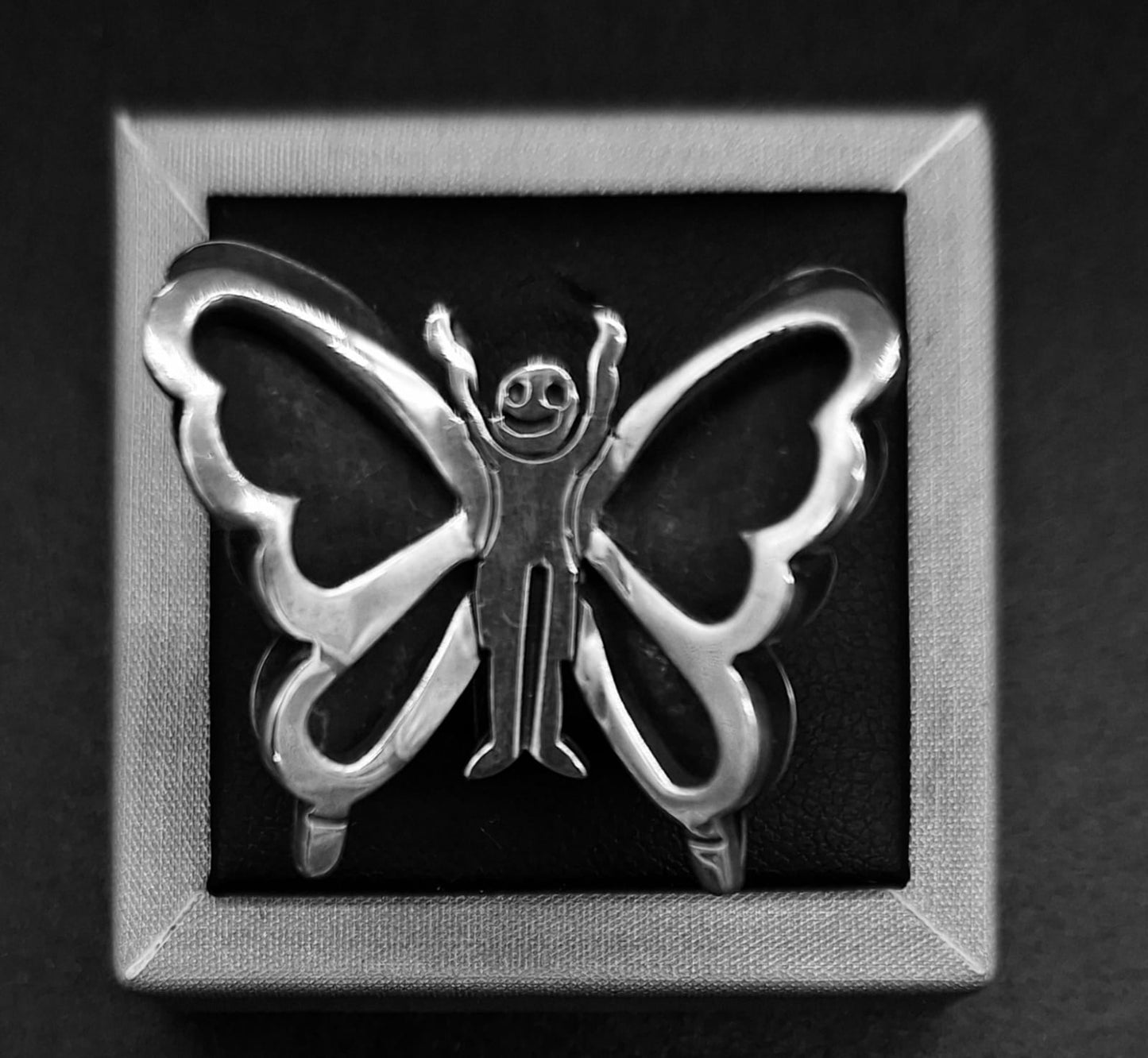 ANILLO PLATA LEY 925, MARIPOSA