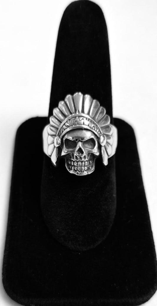 ANILLO CRÁNEO APACHE EN PLATA LEY 925
