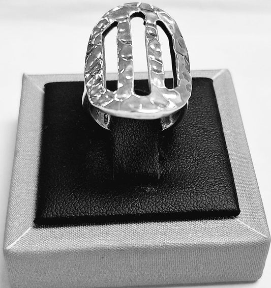 ANILLO  MARTILLADO PLATA LEY 925