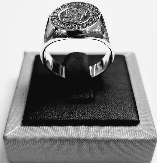 ANILLO CALENDARIO MAYA EN PLATA LEY 925