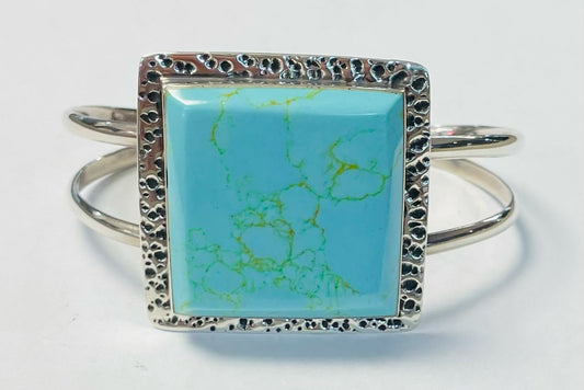 BRAZALETE EN PLATA LEY 925 CON TURQUESA