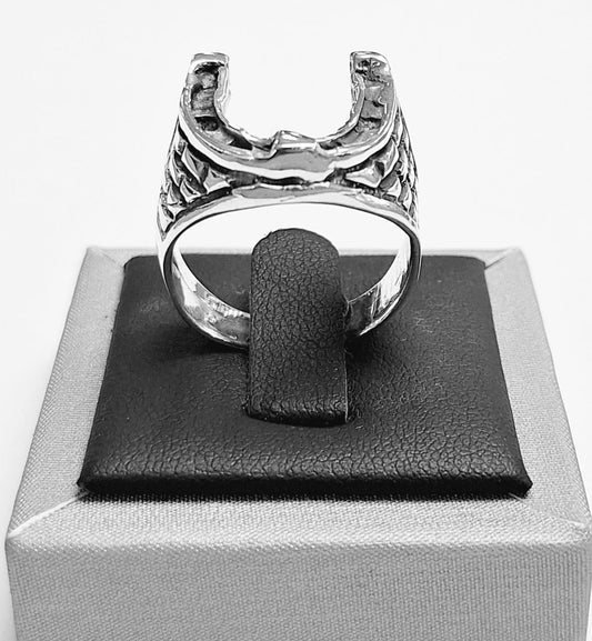 ANILLO DE HERRADURA EN PLATA LEY 925