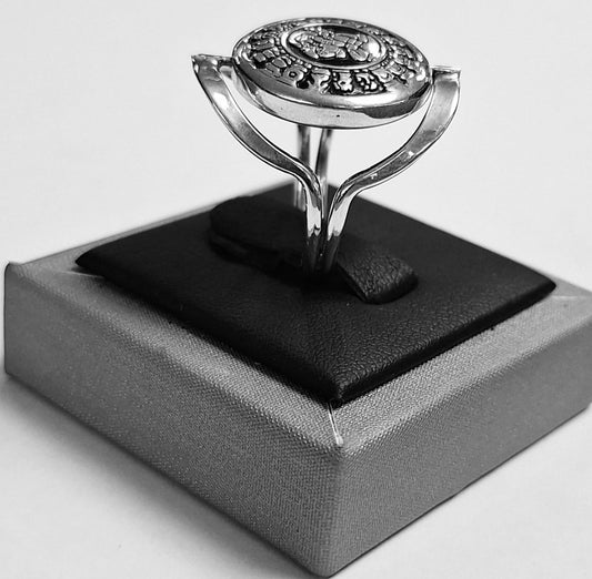 ANILLO CALENDARIO MAYA EN PLATA LEY 925