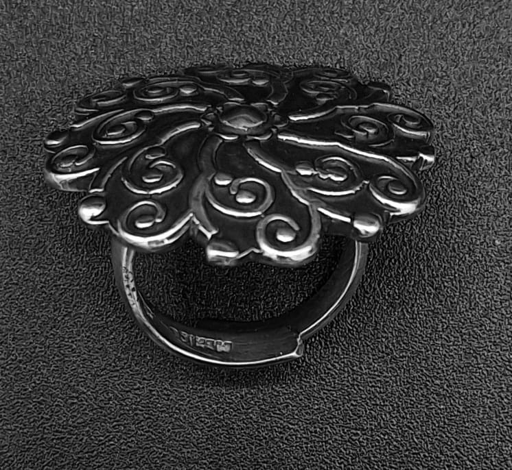 ANILLO PLATA LEY 925, VINTAGE
