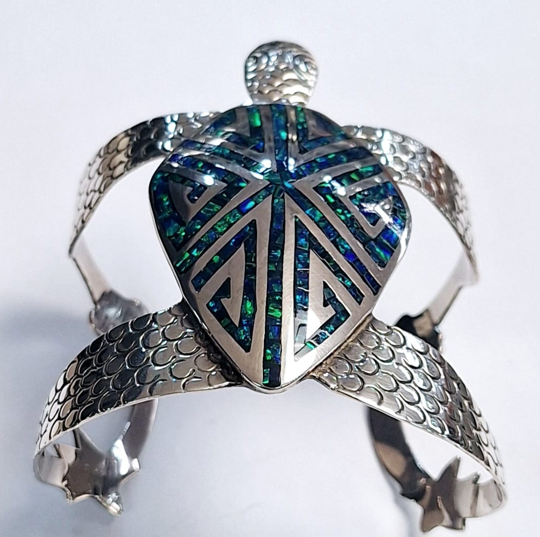 BRAZALETE CON OPALO  EN PLATA LEY 925